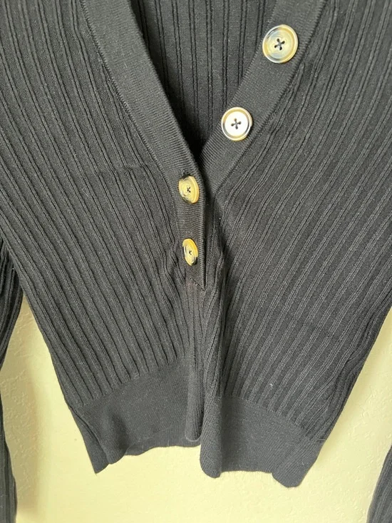 Anthropologie Pilcro black Kassidy ribbed deep v neck sweater - Picture 3 of 10